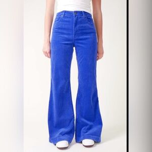 Rolla's Eastcoast Flare Electric Blue Corduroy  High Rise Pants US 28/ Aus. 10
